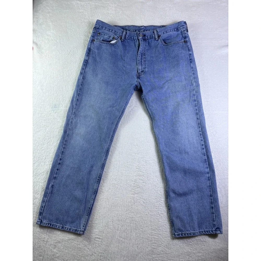 Levi's 505 Jeans Mens 40x30 Blue Denim Medium Wash Straight Leg Regular Fit